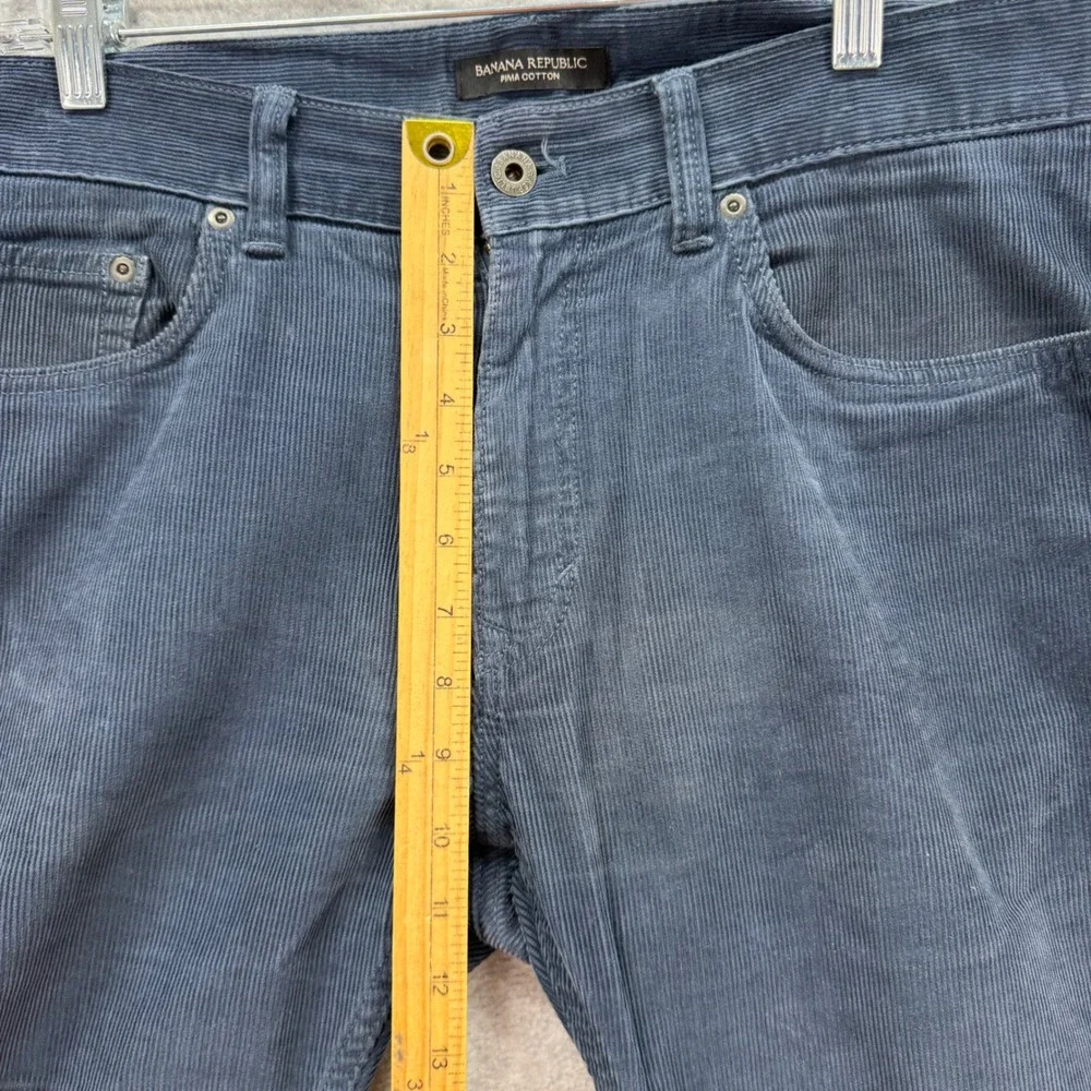 Banana Republic Corduroy Pants Mens 33x34 Blue Pima Cotton Cords Distressed‎